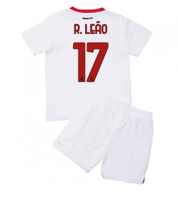 AC Milan Rafael Leao #17 Bortedraktsett Barn 2022-23 Kortermet (+ Korte bukser)